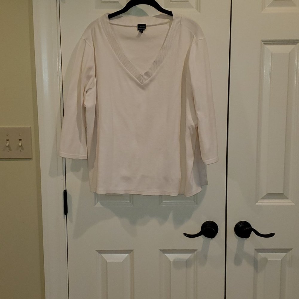 Ivory Rafaella V-neck Sweater - Picture 2 of 6